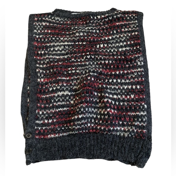 Ms. Sheryl Jackets & Blazers - Vintage Ms. Sheryl Fair Isle Sweater L | Gray Red White Knit Pullover Chunky 80s